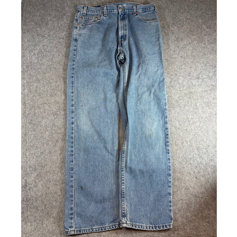 VINTAGE Y2K Levis 505 Jeans Men Blue Denim Straight Leg Regular Fit Grunge 36x32